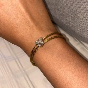 gold rhinestone butterfly bracelet